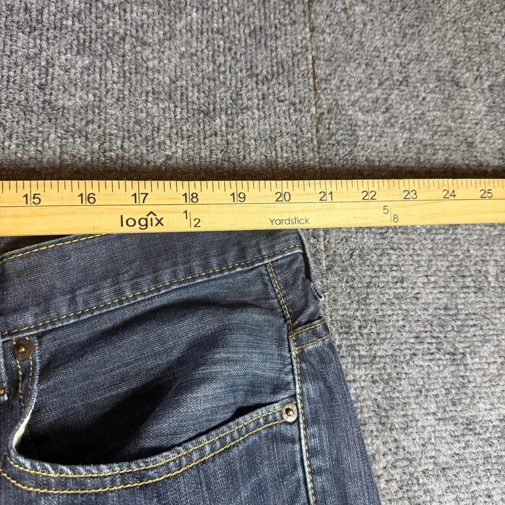 Levi's 569 Loose Straight Dark Wash Jeans Distressed Size 40x30 Stretch